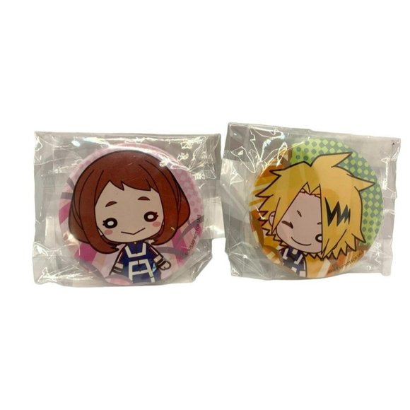 My Hero Academia Anime Can Badge Button Set of 2 Ochaco Uraraka and Denki Kamina - Picture 1 of 1